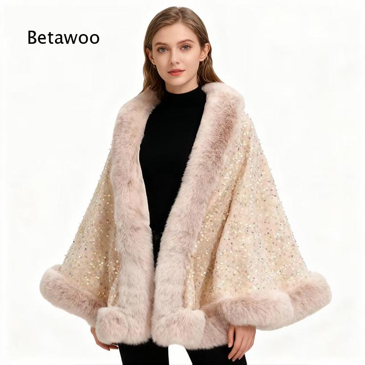 Mens Fashion Poncho - Women Short Poncho Cape With Fur