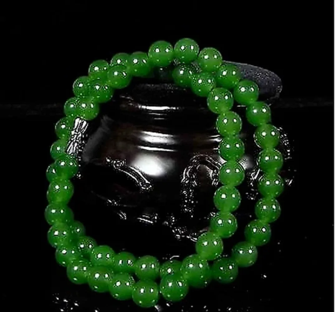 Men'S Fashion - Genuine Natural Green Beads Necklace Chinese