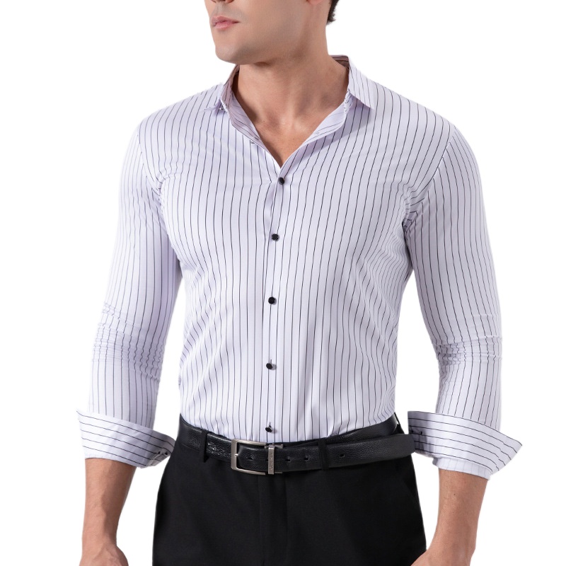 Mens Fashion Dress - Retro Striped Wrinkle Free Stretch Dress