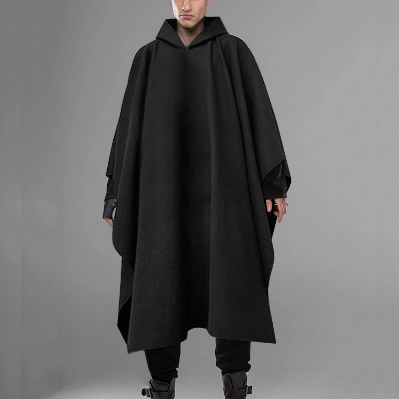Mens Fashion Poncho - INCERUN Fashion Men Cloak Coats Hooded