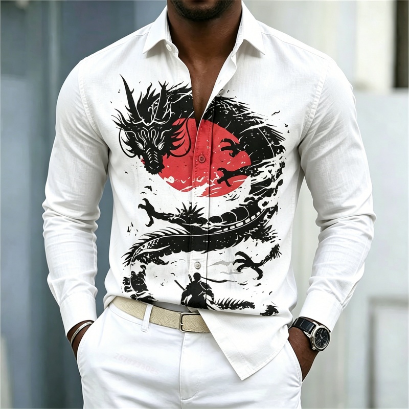 Men'S Fashion Undershirt - 2026 New Men's Shirt White Black