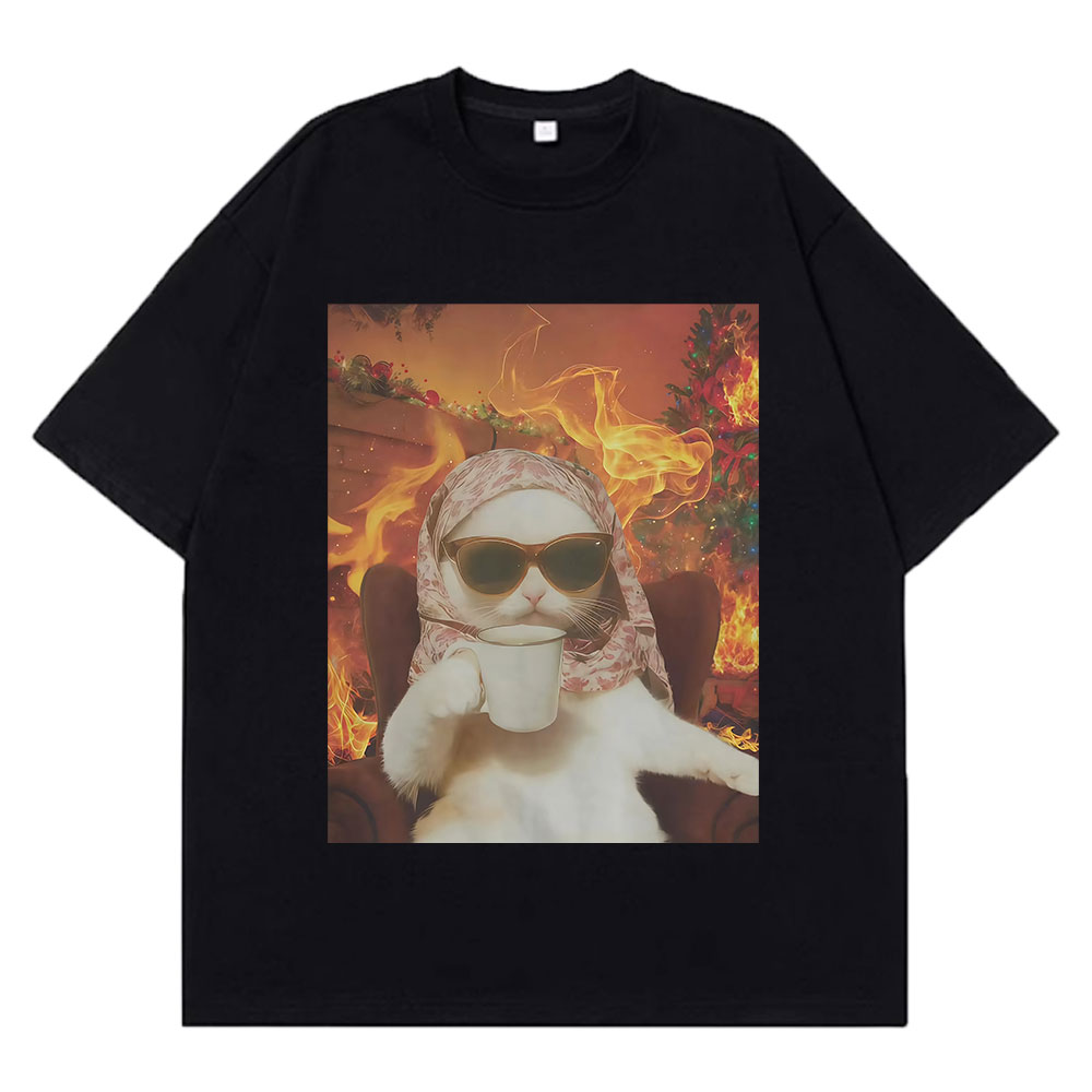 Mens Xmas Fashion - I Chill Cat Xmas Funny Cat