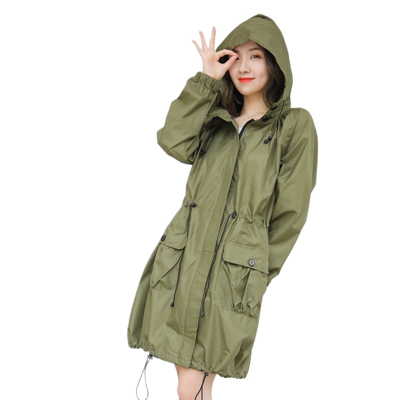 Mens Fashion Poncho - Lightweight Waterproof Raincoat Women Long Hooded