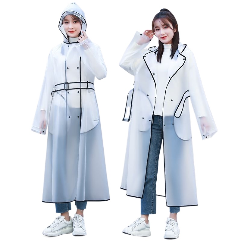 Mens Fashion Poncho - Fashion Single‑person Transparent Raincoat Long Hooded