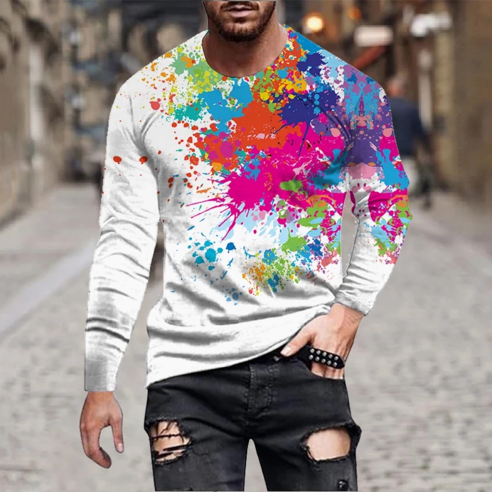 Men Rainbow Paint Splash 3D Pr - Men'S Fashion Trends 2025 review and price