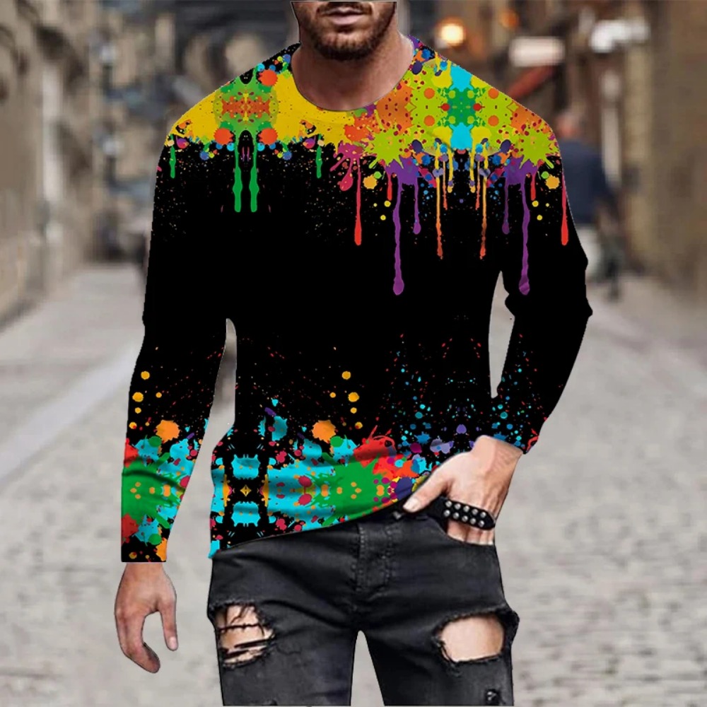 Men Rainbow Paint Splash 3D Pr - Men'S Fashion Trends 2025 review and price