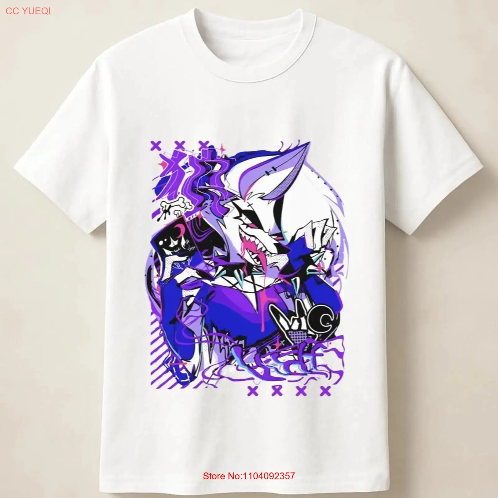 Purple Anime Wolf in Graffiti  - Poster Men Fashion review and price