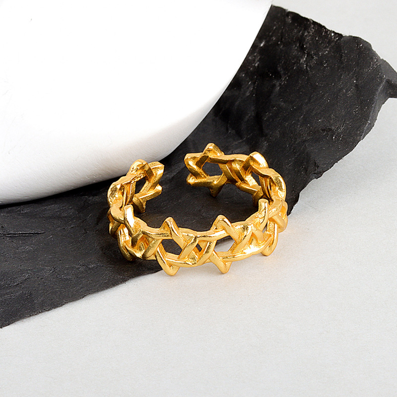 Gold Color Geometric Hexagram  - Men'S Fashion Today review and price