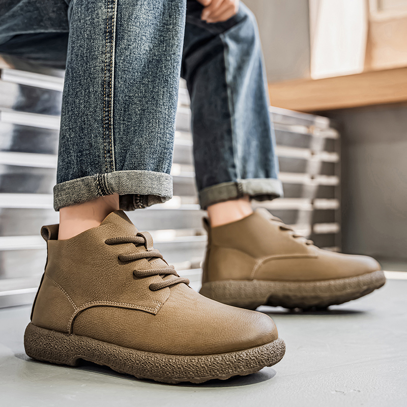 Men Ankle Boots Brown Short Bo - Men'S Fashion For 45 Years Old review and price