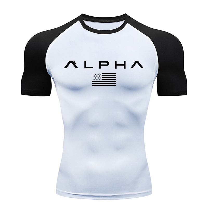 American Flag Print Short Slee - Compression Shirt Workout review and price