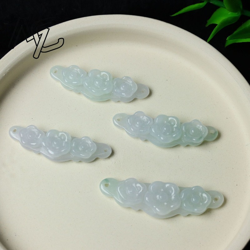 1pc Natural Jadeite Emerald Fl - Men'S Fashion review and price
