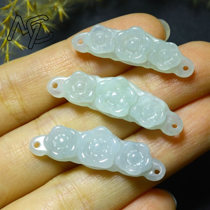 1pc Natural Jadeite Emerald Fl - Men'S Fashion review and price
