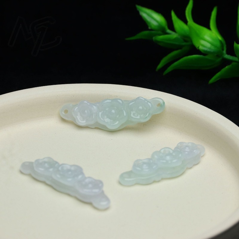 1pc Natural Jadeite Emerald Fl - Men'S Fashion review and price