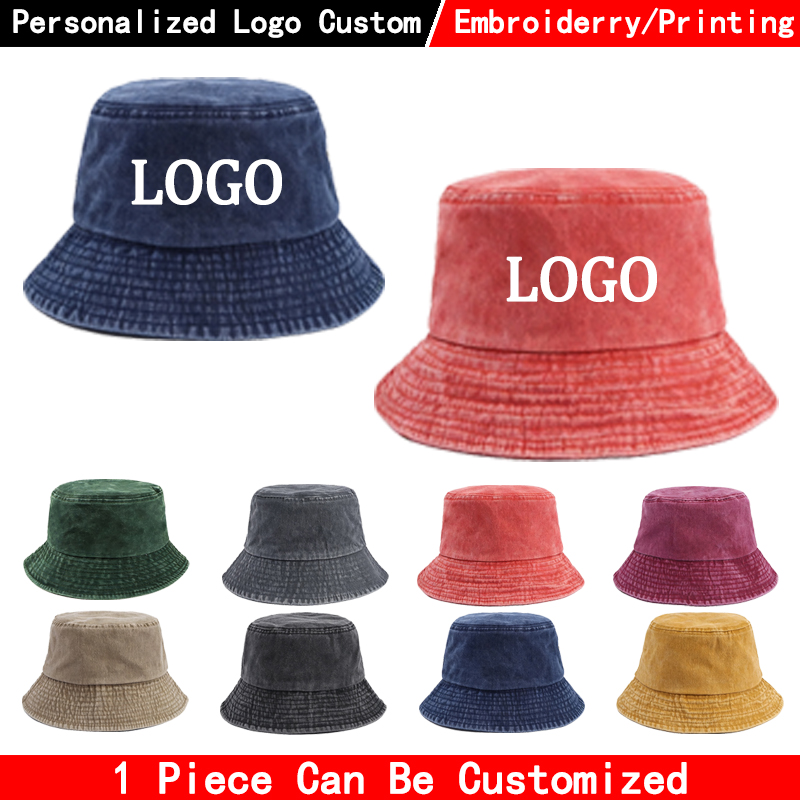 Custom logo Denim Bucket Hat F - Men'S Fashion With Hat review and price