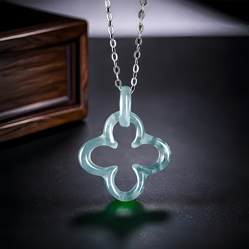 Blue Myanmar Jadeite Four Leaf - Men'S Fashion review and price