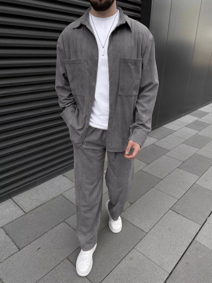 Men's Corduroy Two-Piece Outfi - Men'S Fashion Undershirt review and price