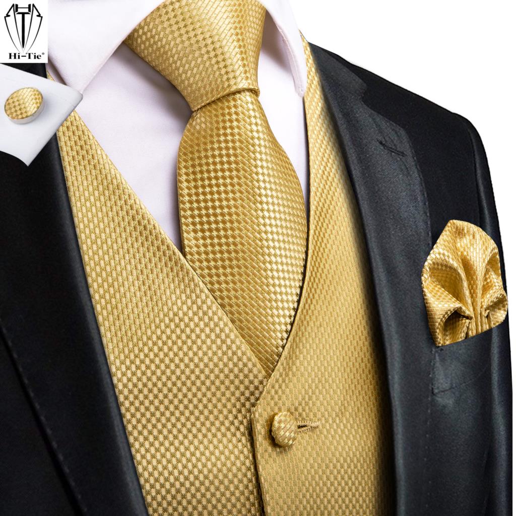 Hi-Tie Jacquard Mens Suit Vest - Formal Waistcoat Vest review and price