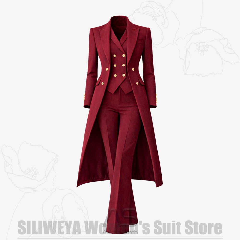 Women's Suit 3 Piece Double Br - Formal Waistcoat Vest review and price