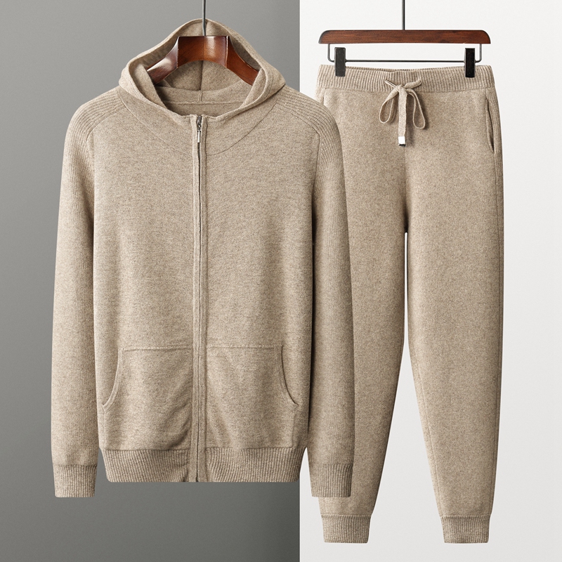 New 100% Cashmere Suit For Men - Knitted Cardigan Men review and price