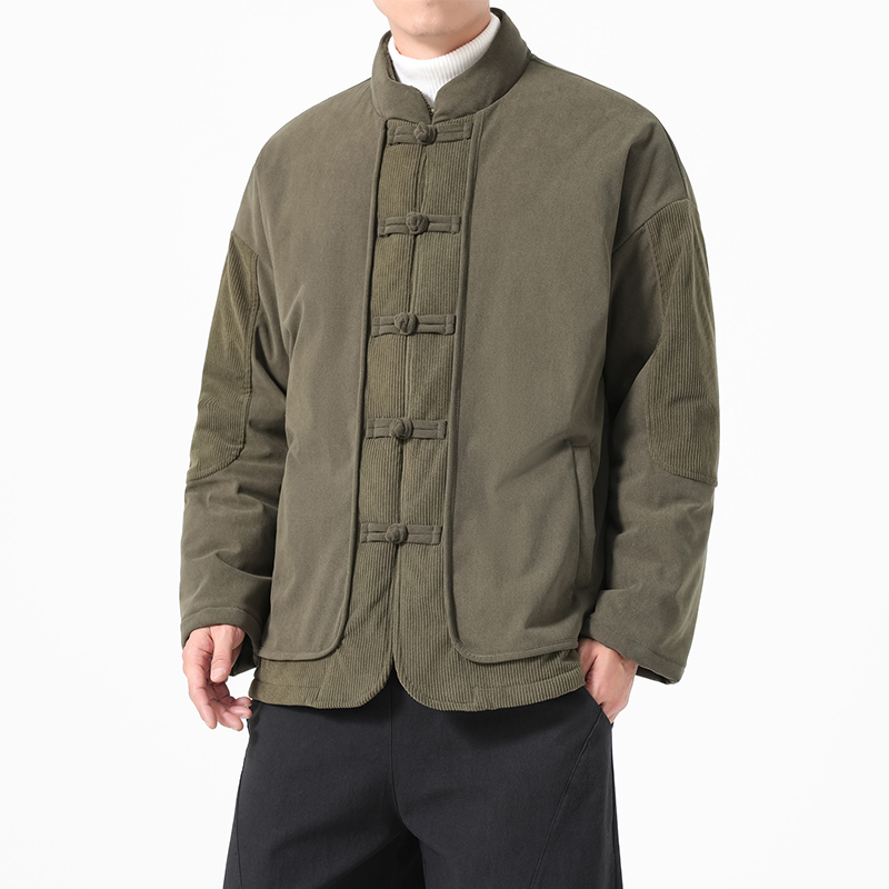 Chinese Style Men Cotton Padde - Corduroy Jacket Men review and price