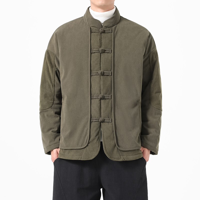Chinese Style Men Cotton Padde - Corduroy Jacket Men review and price