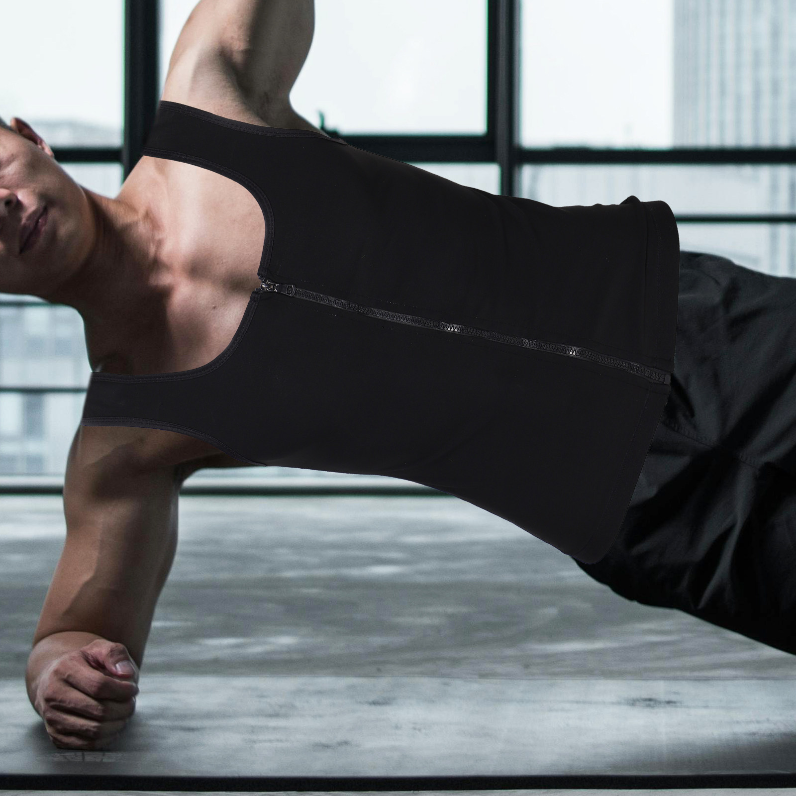 Men Compression Sweat Vest Zip - Compression Shirt Workout review and price