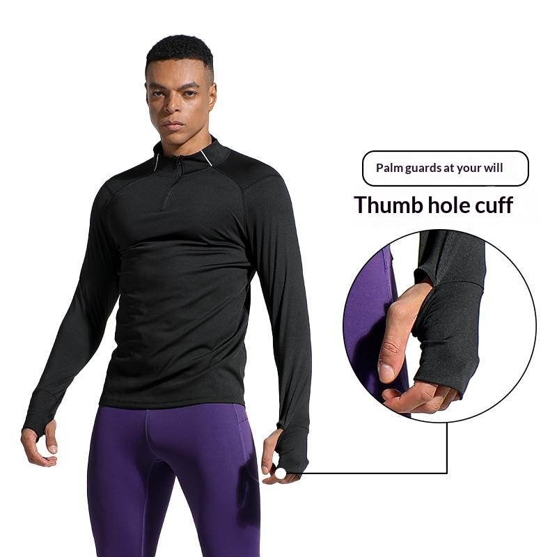 Men's Finger Hole Design Fall  - Compression Shirt Workout review and price