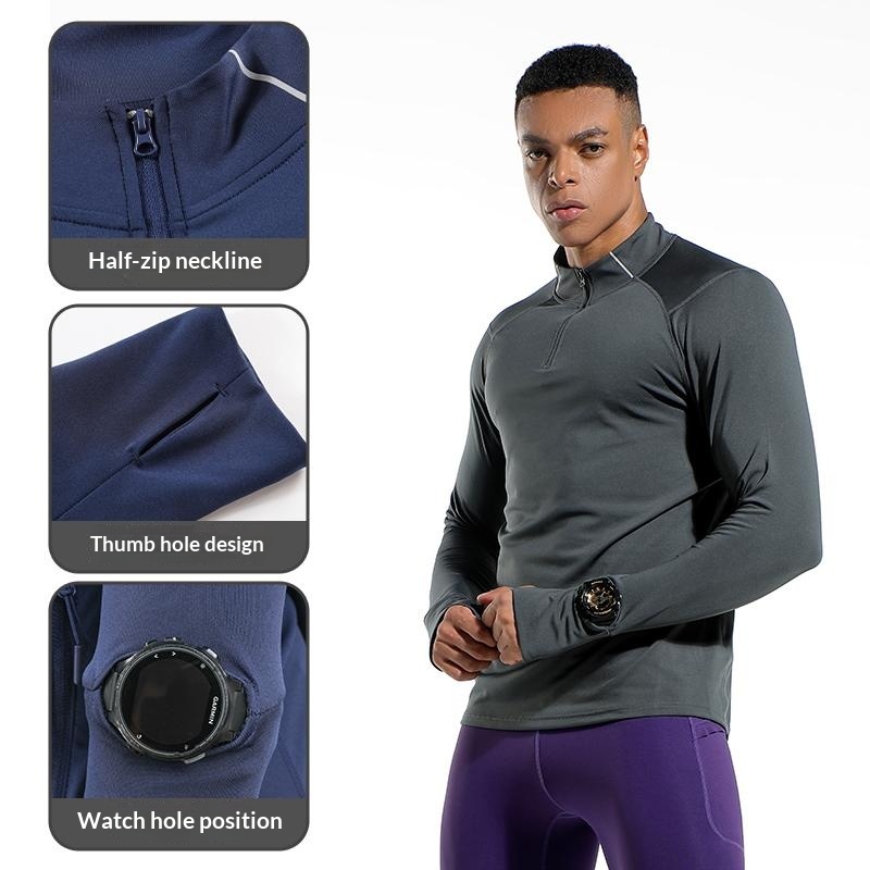 Men's Finger Hole Design Fall  - Compression Shirt Workout review and price