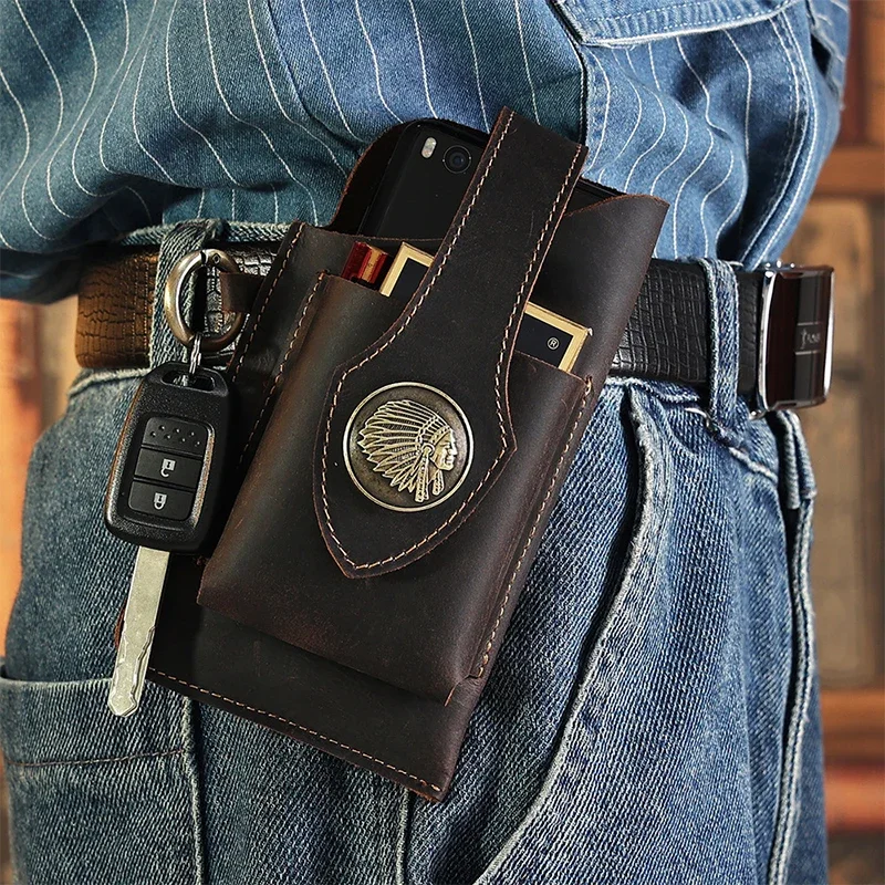 Mens Genuine Leather Waist Bag - Fashion Harness Men review and price